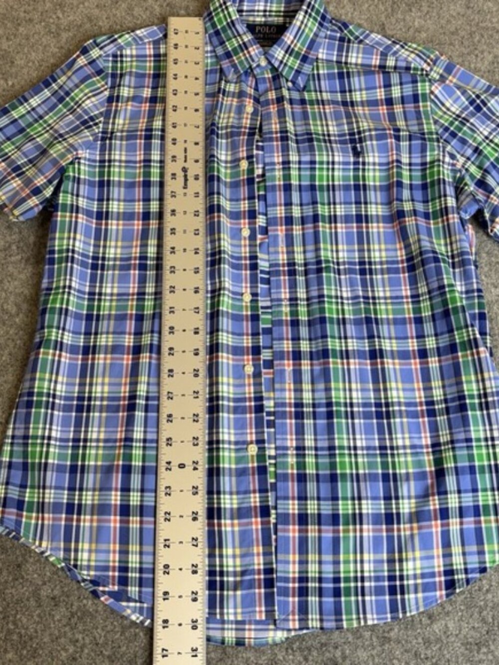Polo Ralph Lauren Men's Medium Shirt Classic Fit Plaid Button Down Short Sleeve - Picture 5 of 7